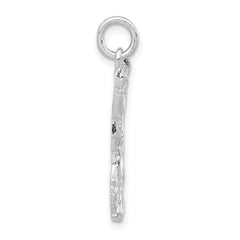 Unisex Sterling Silver 925 Jesus Pendant Polished Textured Finish