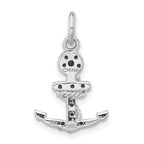 Sterling Silver 925 Mariner Cross Pendant with Polished Crystal Accent
