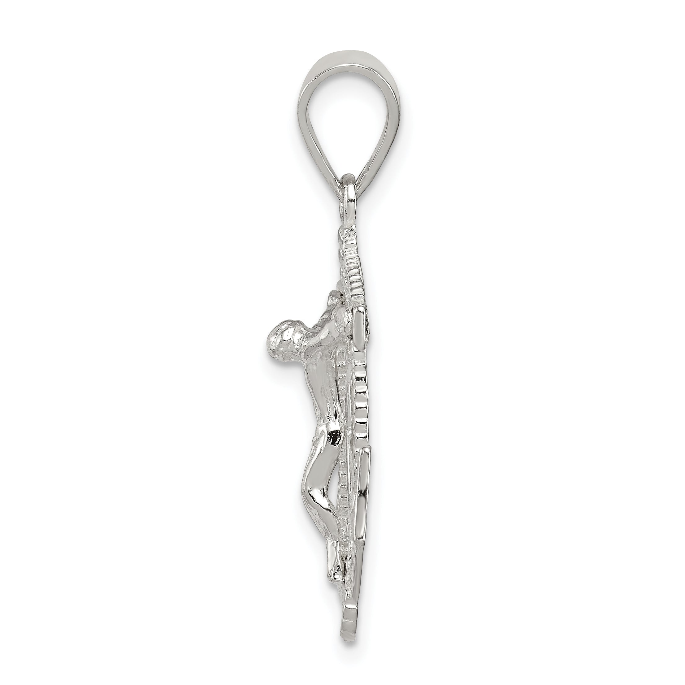 Sterling Silver Polished Mini Mariner INRI Crucifix Pendant Secondary image