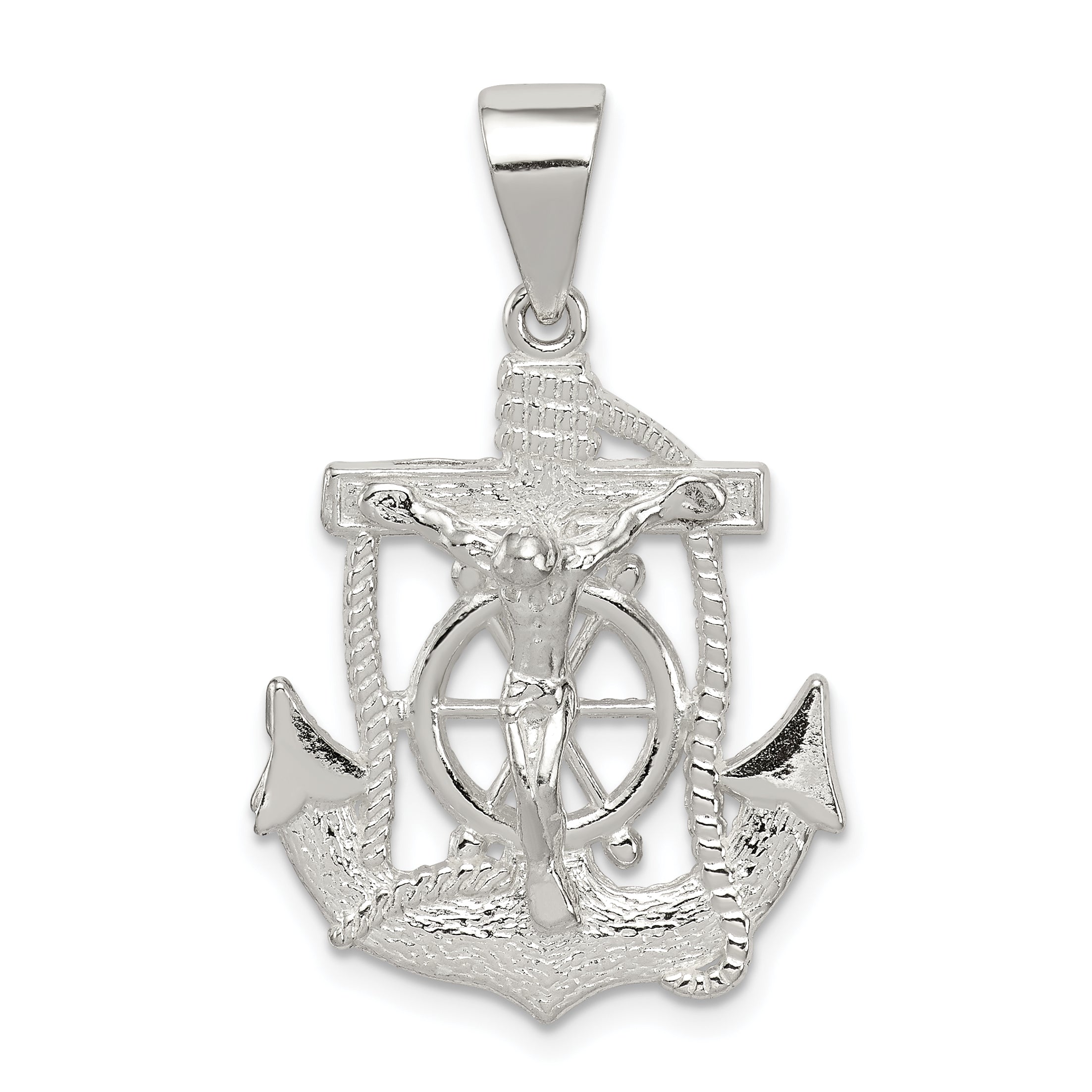 Sterling Silver Polished Mini Mariner INRI Crucifix Pendant Main image