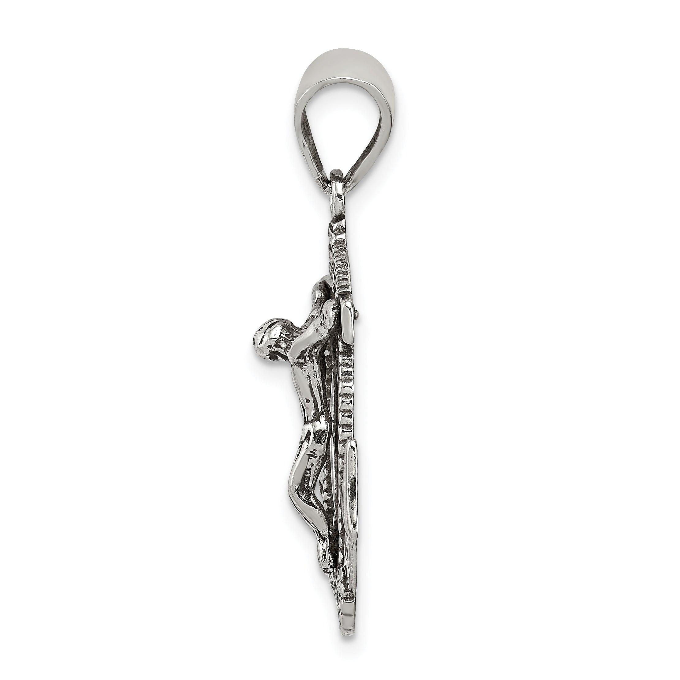 Sterling Silver Antiqued Mini Mariner INRI Crucifix Pendant Secondary image