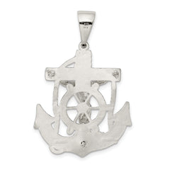 Sterling Silver Polished Mariner Crucifix Pendant