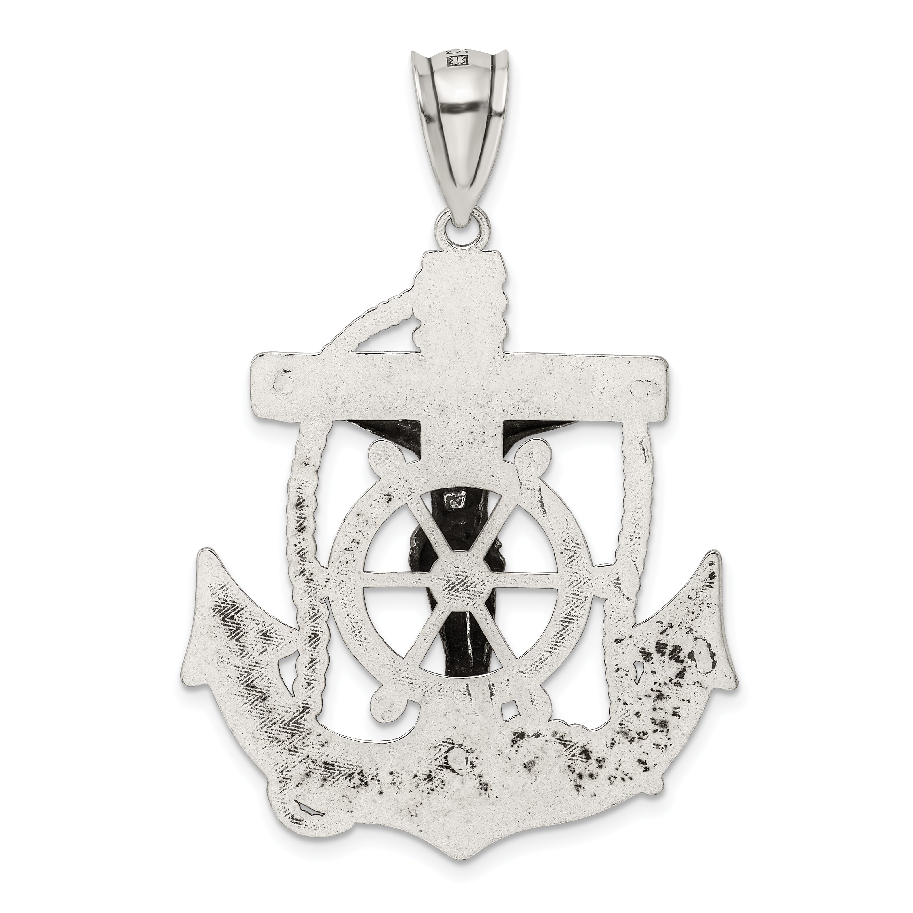Sterling Silver Antiqued Mariner Cross Pendant