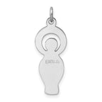 Sterling Silver 925 Miraculous Medal Pendant with CZ Rhodium Finish