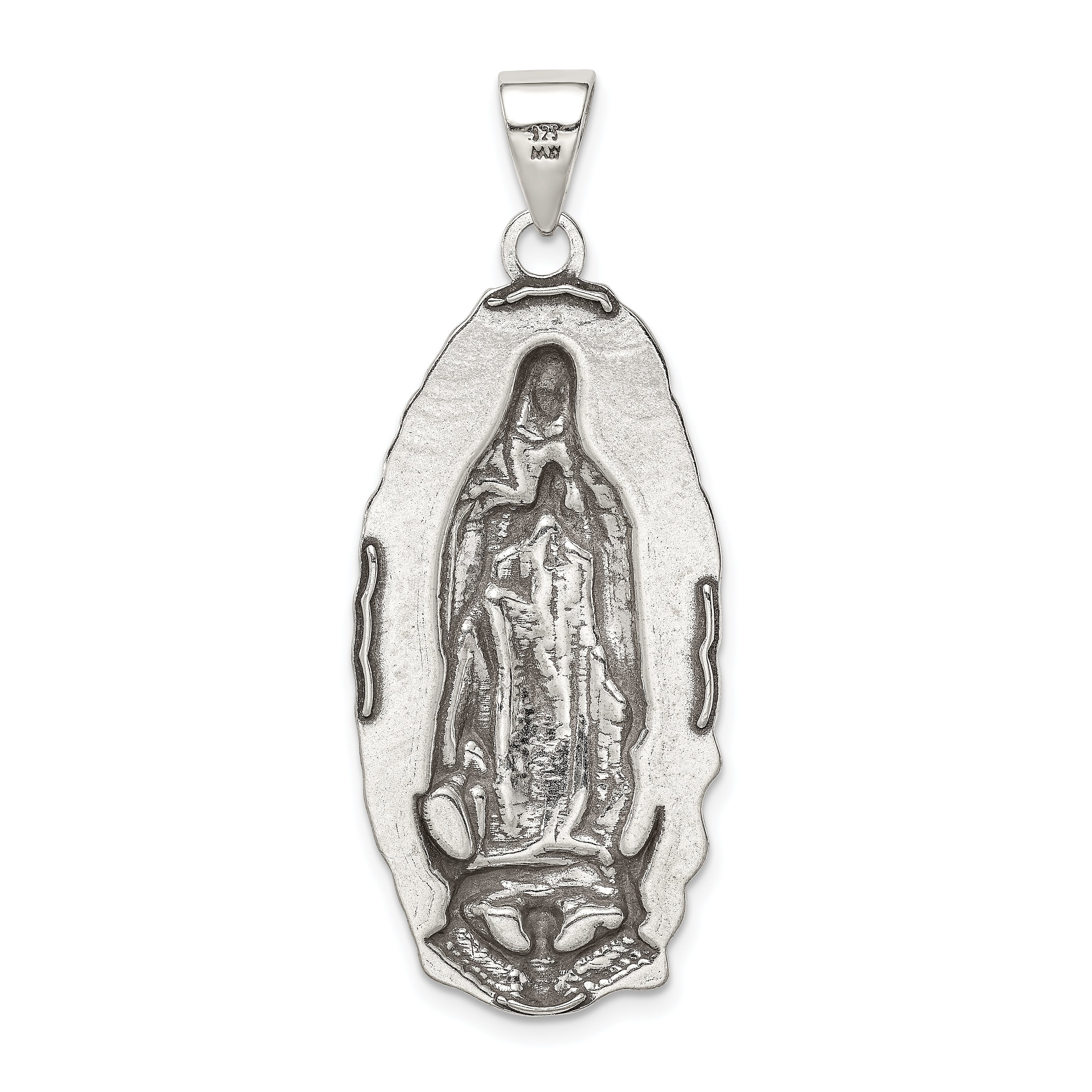 Sterling Silver Antiqued Religious Pendant