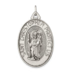 Sterling Silver Antiqued Satin St. Christopher Medal
