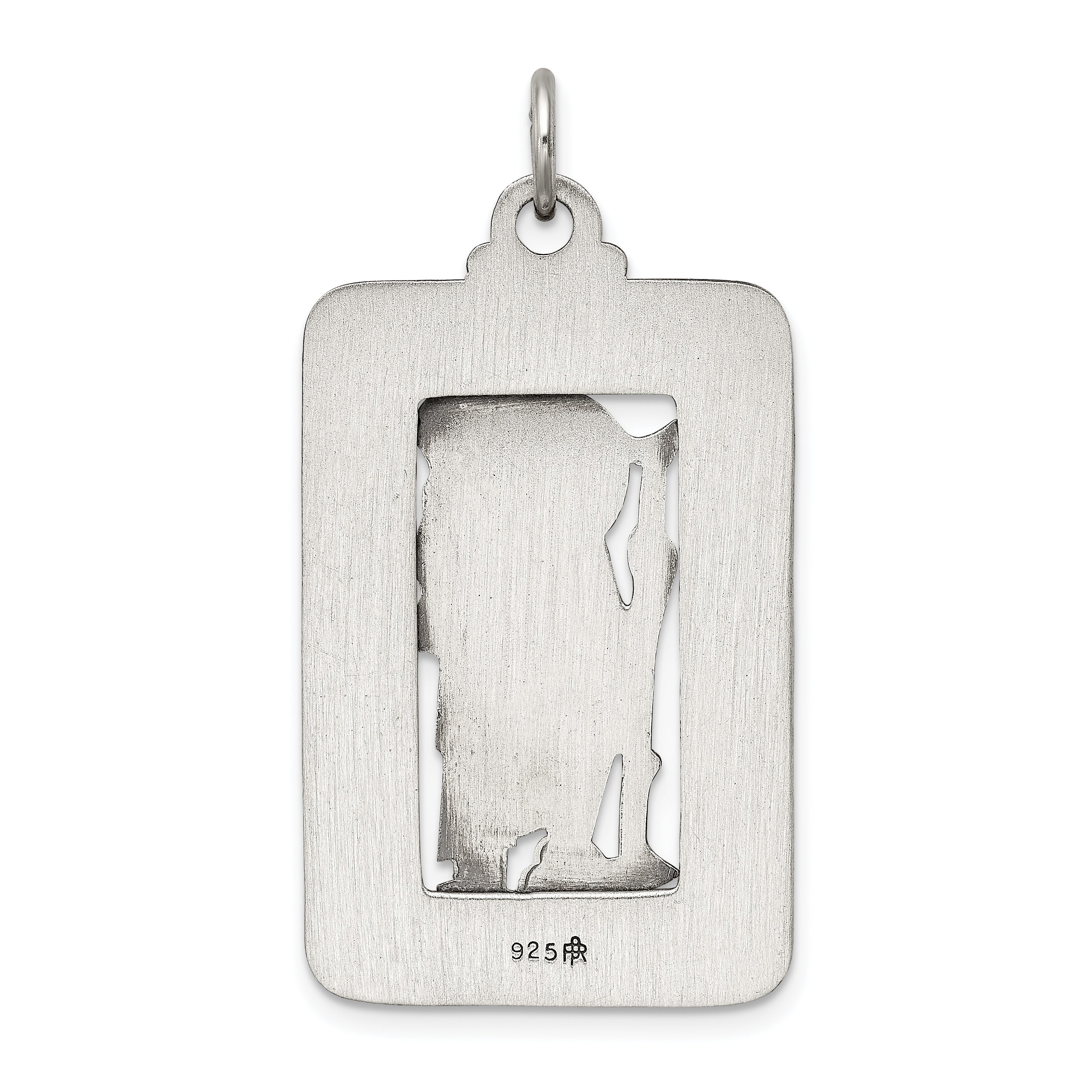Sterling Silver 925 St. Christopher Medal with Antiqued Brushed Finish