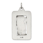 Sterling Silver 925 St. Christopher Medal with Antiqued Brushed Finish