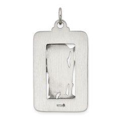 Sterling Silver 925 St. Christopher Medal with Antiqued Brushed Finish