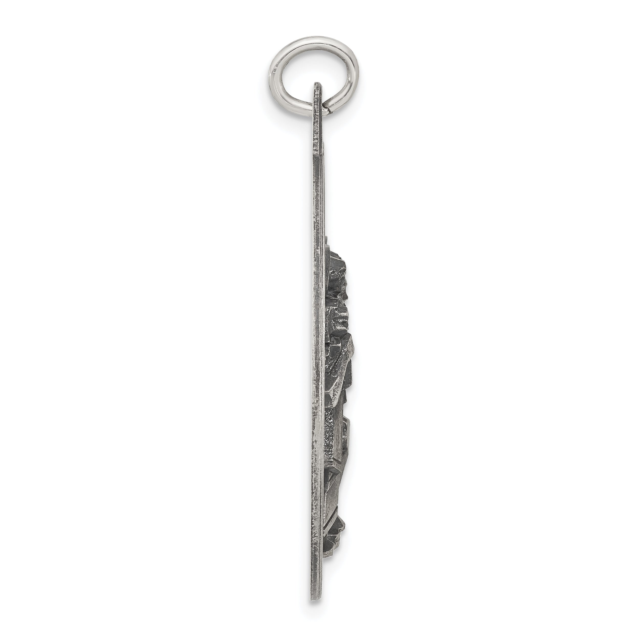 Sterling Silver St. Christopher Pendant with Antiqued Satin Finish Unisex