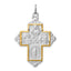 Sterling Silver Rhodium-plated & Gold-tone 4-Way Medal Cross Pendant