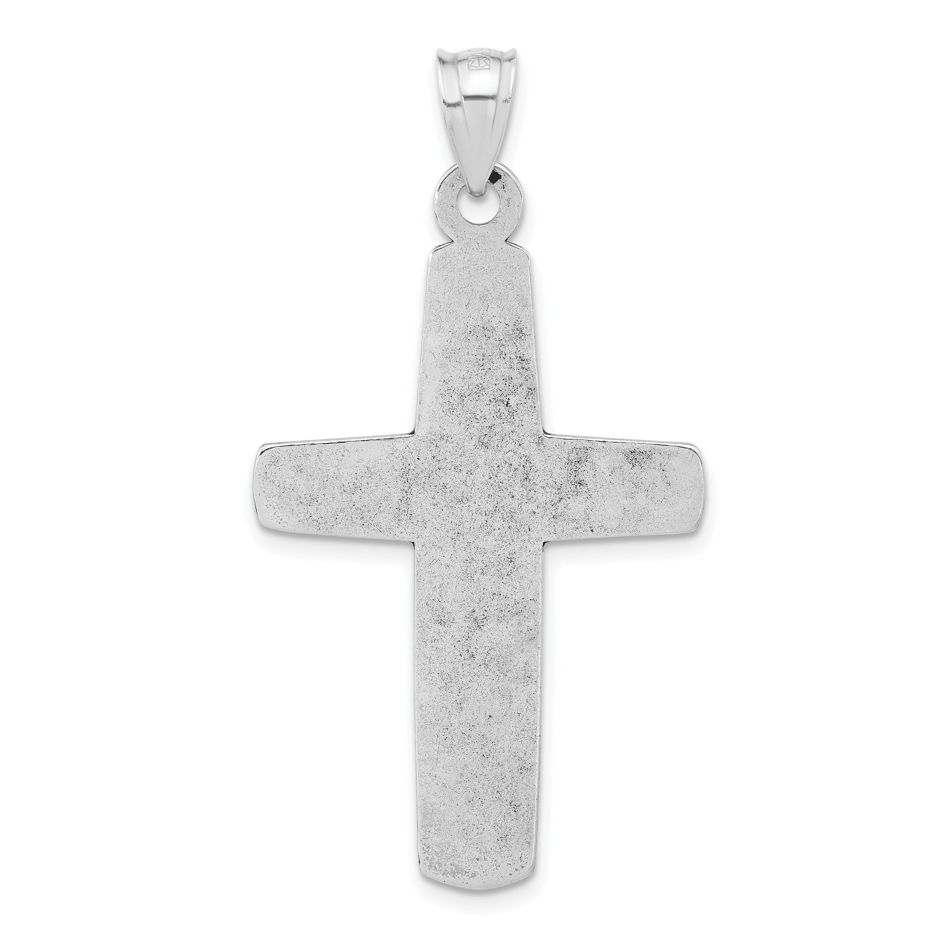 Sterling Silver 925 Unisex Jesus Cross Pendant with Polished Antiqued Finish