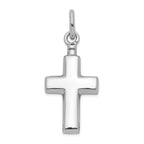Sterling Silver 925 Rhodium-Plated Cross Ash Holder Pendant Polished Elegance