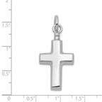Sterling Silver 925 Rhodium-Plated Cross Ash Holder Pendant Polished Elegance