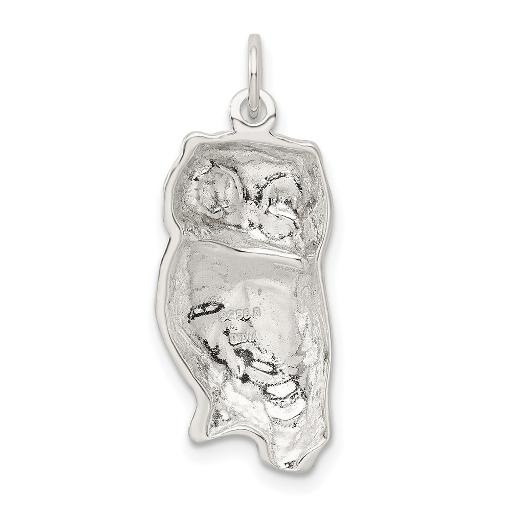Sophia Jewelers 925 Sterling Silver Solid Owl Charm with Anti-Tarnish Coating