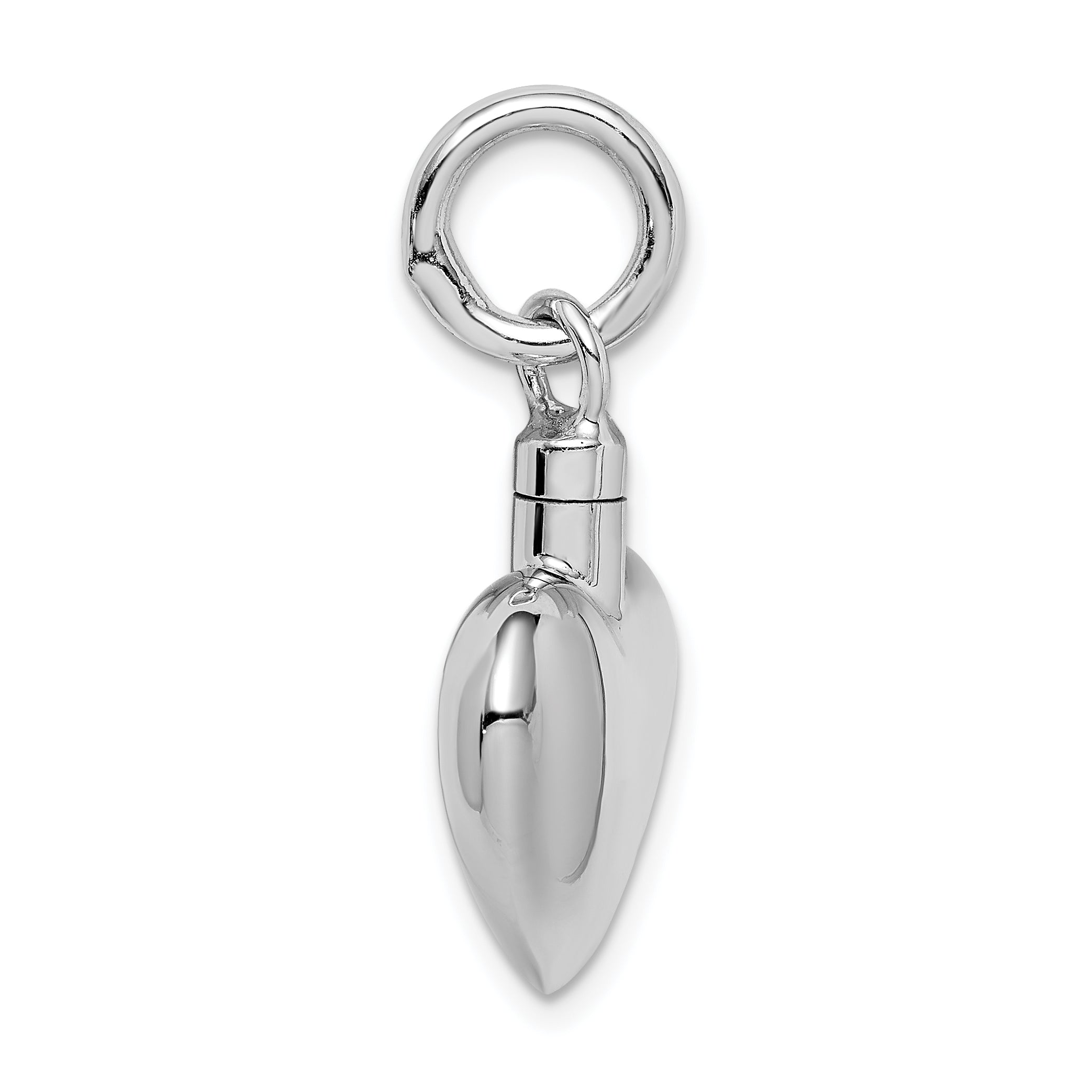 Sterling Silver 925 Polished Heart Ash Holder Pendant by Sophia Jewelers