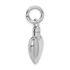 Sterling Silver 925 Polished Heart Ash Holder Pendant by Sophia Jewelers