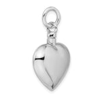 Sterling Silver Heart Ash Holder Pendant with Polished Rhodium Finish