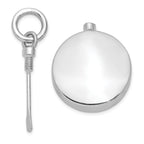 Sterling Silver 925 Ash Holder Pendant with Polished Rhodium Plating