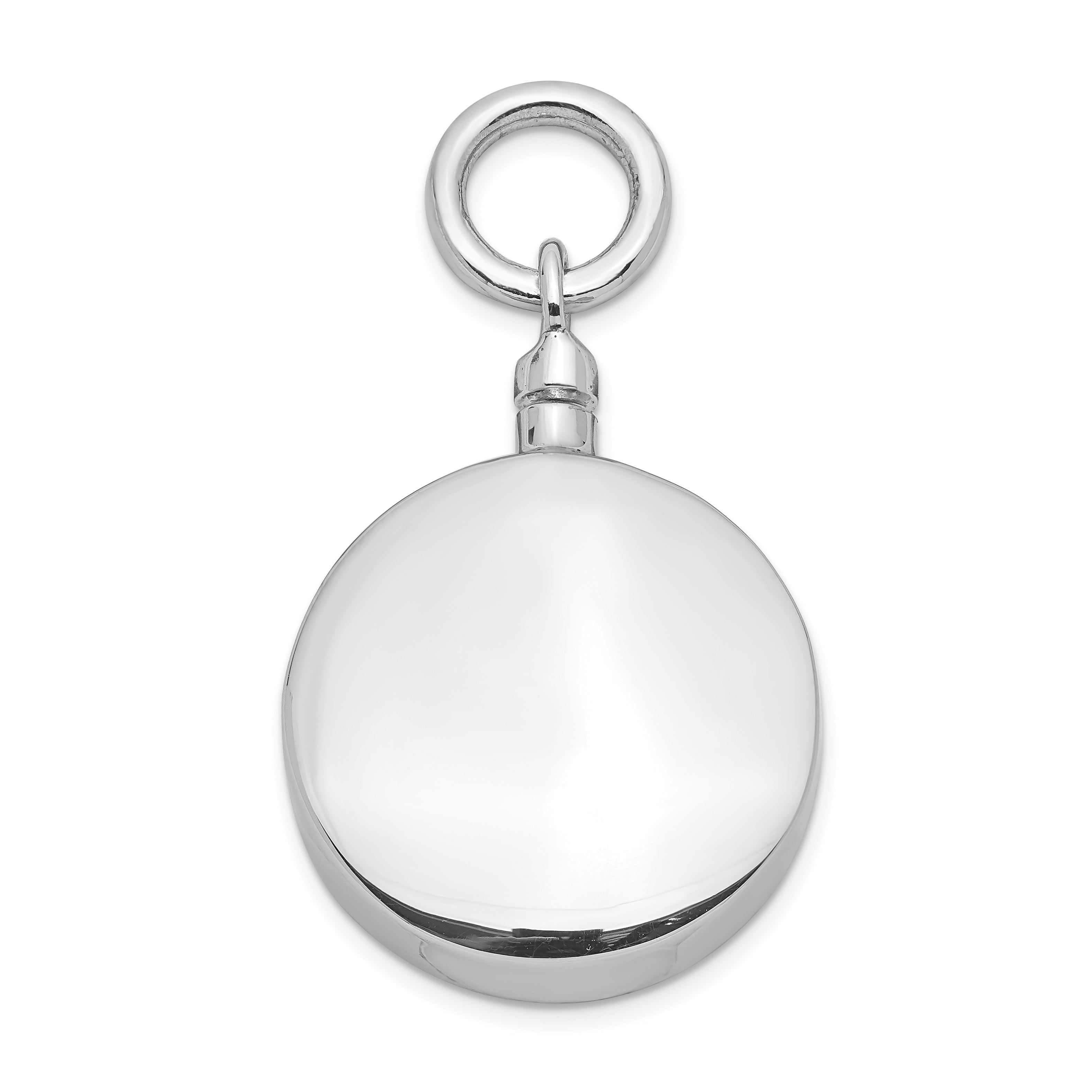 Sterling Silver 925 Ash Holder Pendant with Polished Rhodium Plating