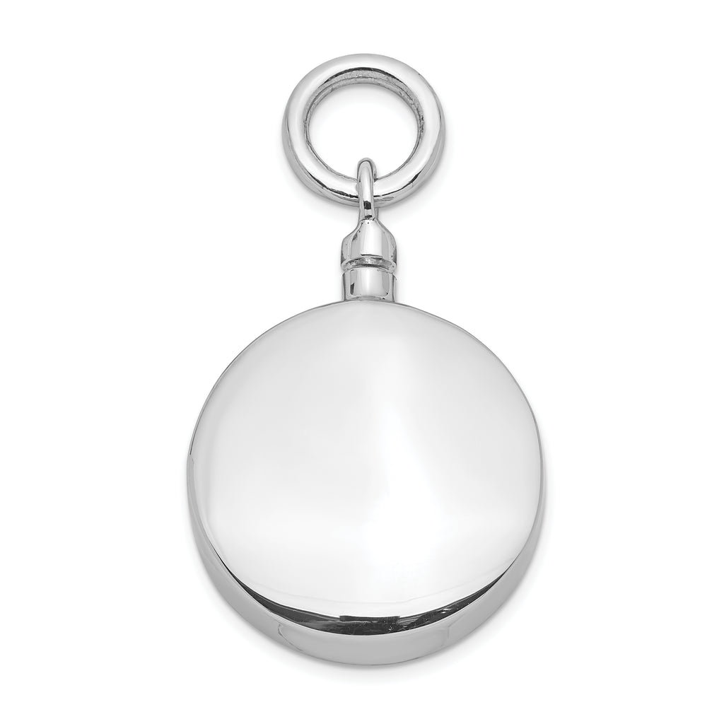 Sterling Silver 925 Ash Holder Pendant with Polished Rhodium Plating