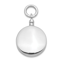 Sterling Silver 925 Ash Holder Pendant with Polished Rhodium Plating