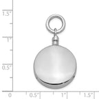 Sterling Silver 925 Ash Holder Pendant with Polished Rhodium Plating