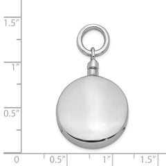 Sterling Silver 925 Ash Holder Pendant with Polished Rhodium Plating