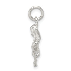 Sterling Silver 925 Angel Love Pendant with Polished Textured Finish