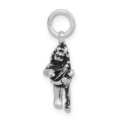 Sterling Silver 925 Angel Harp Pendant with Antiqued Finish