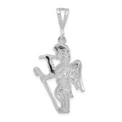 Sterling Silver Polished Gabriel Blowing Trumpet Pendant