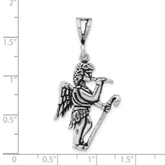Sterling Silver 925 Gabriel Trumpet Pendant Unisex Antiqued Finish