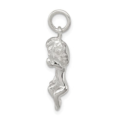 Sterling Silver 925 Angel Pendant with Polished 3D Design