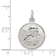 Sterling Silver 925 Raphael Angel Pendant with Polished Texture