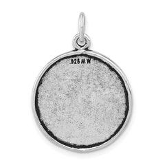 Unisex 925 Sterling Silver Antiqued Raphael Angel Pendant