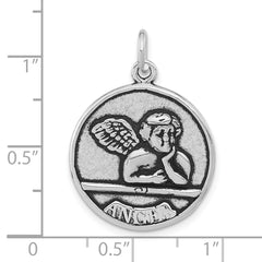 Unisex 925 Sterling Silver Antiqued Raphael Angel Pendant