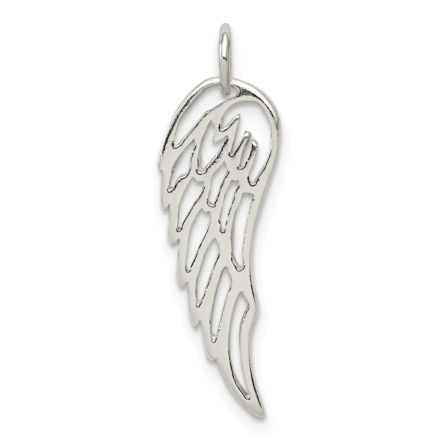 Sterling Silver Polished Angel Wing Charm Main image