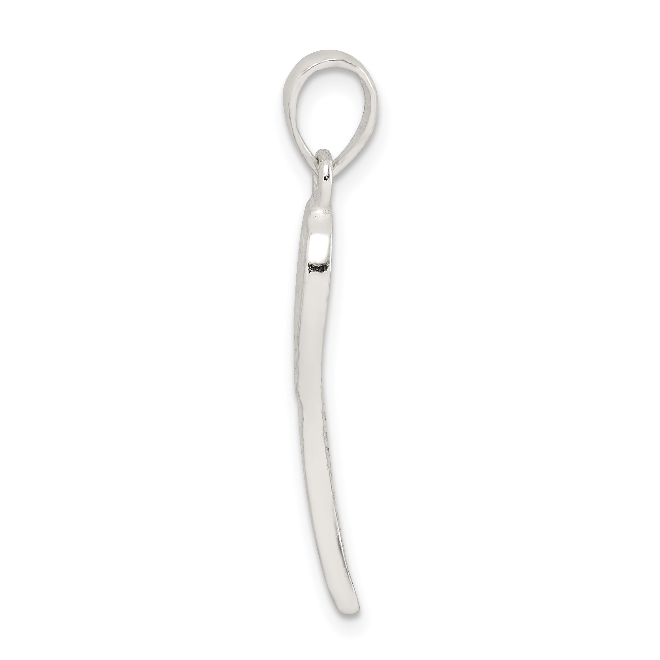 Sterling Silver 925 Men's Angel Wing Pendant with Polished Texture