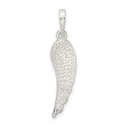 Sterling Silver 925 Men's Angel Wing Pendant with Polished Texture