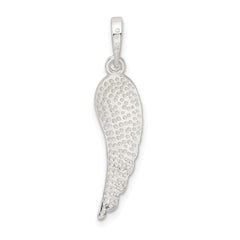 Sterling Silver Polished and Textured Angel Wing Pendant