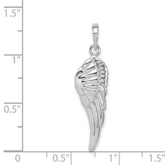 Sterling Silver 925 Angel Wing Pendant with Rhodium Polished Finish