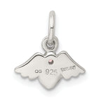 Sophia Jewelers 925 Sterling Silver CZ Heart Pendant with Angel Wings