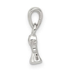 Sterling Silver CZ Angel Pendant with Polished Satin Finish