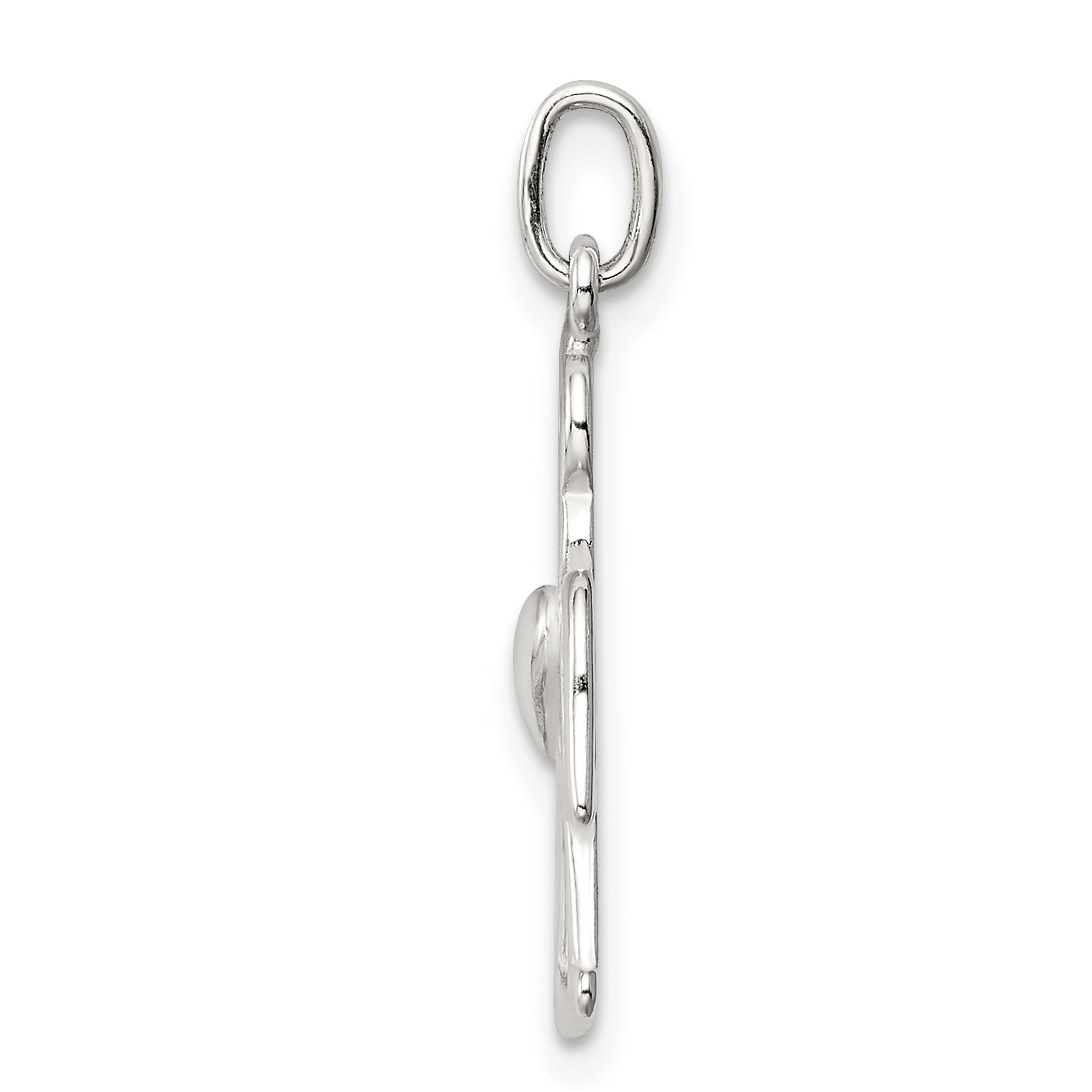 Sterling Silver 925 Angel Heart Charm Pendant Polished Finish Elegant Gift Secondary image