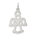 Sterling Silver 925 Angel Heart Charm Pendant Polished Finish Elegant Gift