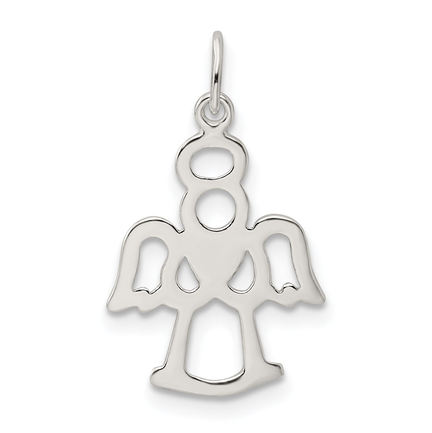 Sterling Silver 925 Angel Heart Charm Pendant Polished Finish Elegant Gift