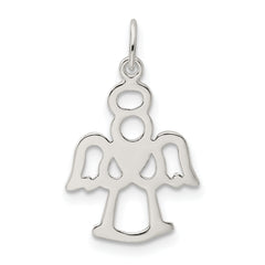 Sterling Silver 925 Angel Heart Charm Pendant Polished Finish Elegant Gift