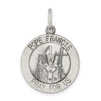 Sterling Silver Antiqued and Brushed Pope Francis Medal
