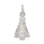 Sterling Silver 925 Christmas Tree Charm with Anti-Tarnish Finish