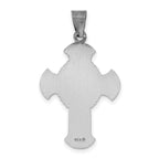 Sterling Silver 925 Unisex Antiqued Cross Pendant with Textured Finish